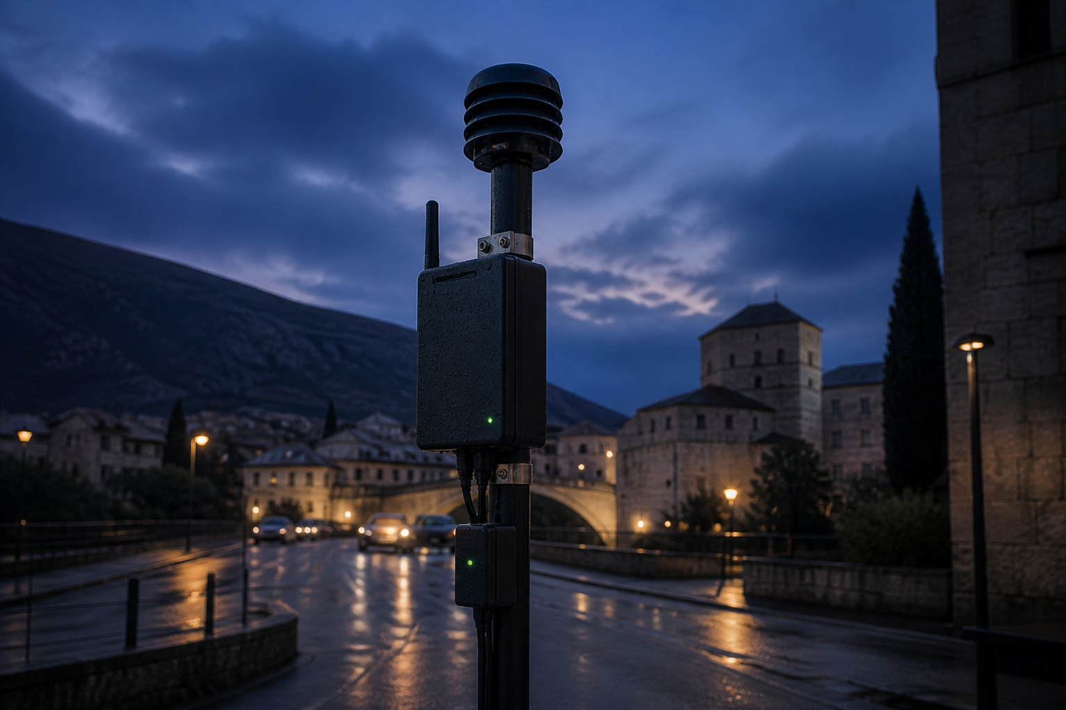 Sensor gateway on a pole